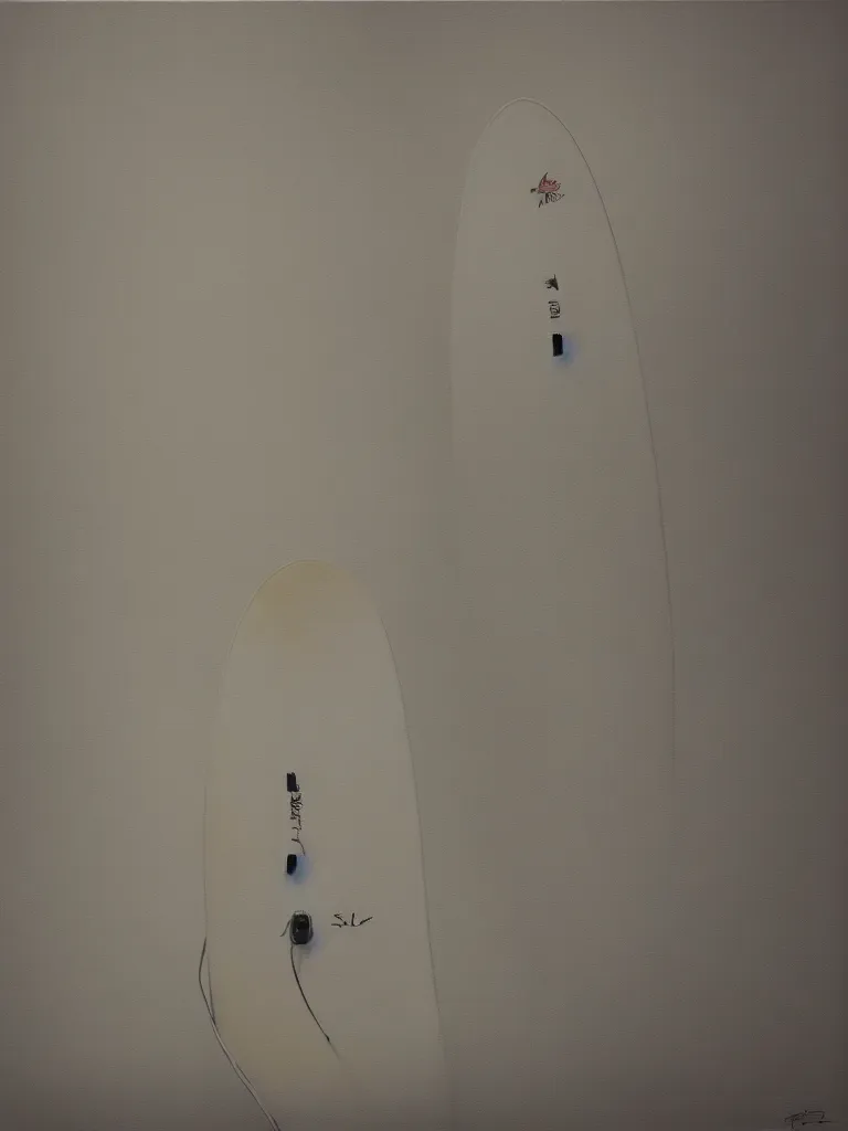 Prompt: a high fidelity photorealistic painting of a firewire surfboard, artistic photograph, studio light