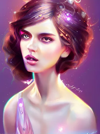 Prompt: crystal girl, portrait, digital painting, elegant, beautiful, highly detailed, artstation, concept art