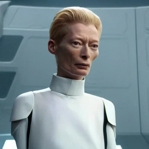 Image similar to tilda swinton as imperial officer in Star Wars aboard the Death Star
