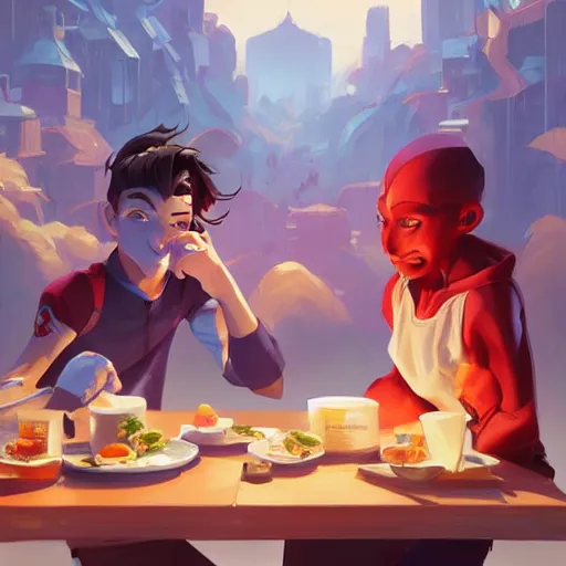 Image similar to hero world breakfast at tiffany's, behance hd by jesper ejsing, by rhads, makoto shinkai and lois van baarle, ilya kuvshinov, rossdraws global illumination