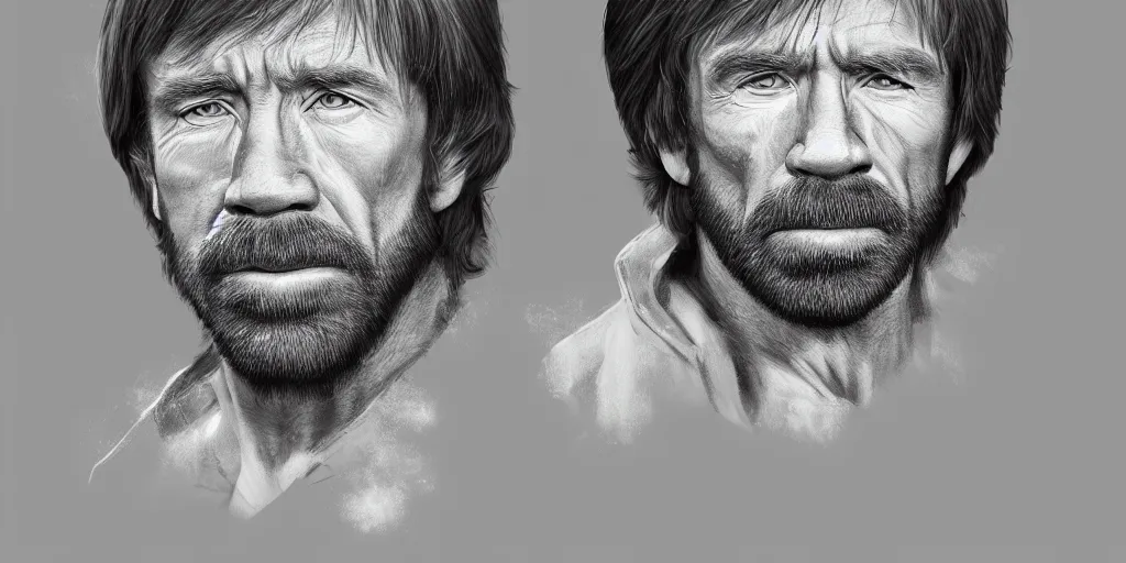 Image similar to highly detailed portrait of chuck norris, digital painting, trending on artstation, high resolution, transparent background