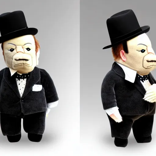 Image similar to plush winston churchill, detailed, custom