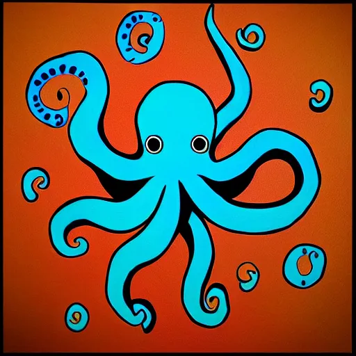 Image similar to “painted octopus, dotart, album art in the style of James Jean”