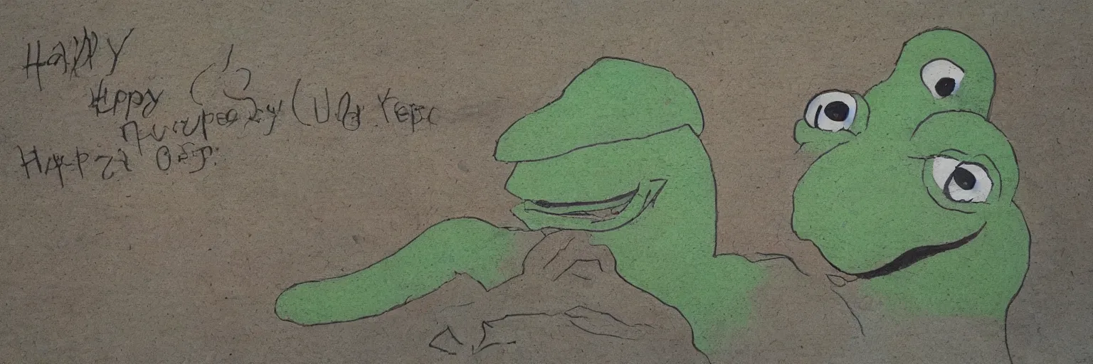 Image similar to happy pepe