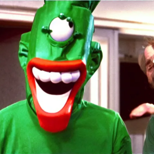 Prompt: bryan cranston maniacally laughing as gumby from looney tunes apophasis