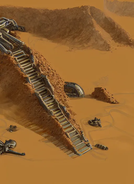 Image similar to dune 2 0 2 1 concept art or harvester mining spice, cinematic, stunning, highly detailed, hard focus