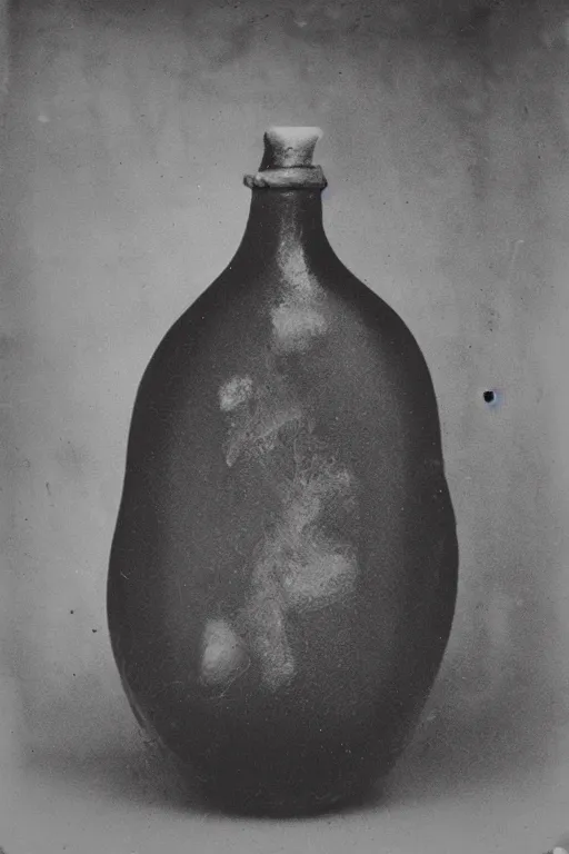 Image similar to a collodion process photograph of a sasquash