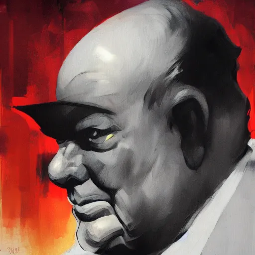 Prompt: greg manchess painting of winston churchill as an overwatch character, profile picture, matte painting, bold shapes, hard edges, street art, trending on artstation, by huang guangjian and gil elvgren and sachin teng