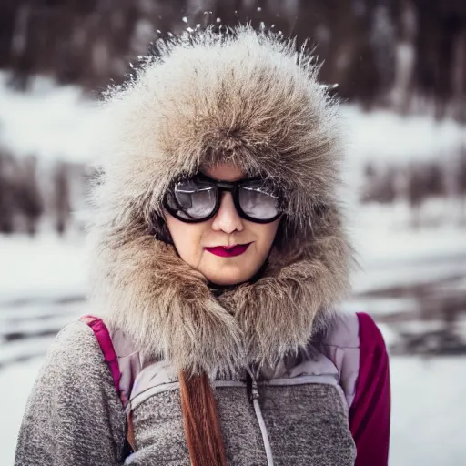 Image similar to fluffpunk fast portrait of a lady 3 6 years old, with thaw