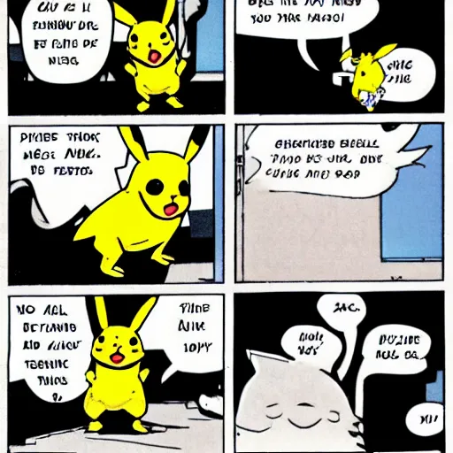 Image similar to Pikachu as drawn by comic strip artist Jim Davis (1989)