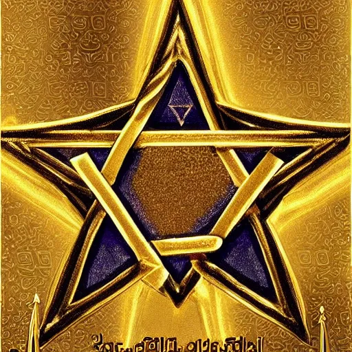 Image similar to orthodox jewish gilded golden star of david jewish poster advertisement. i am advertising a menorah. This menorah is golden and beautiful. Cheap price inexpensive advertisement poster! 2000s Kids Advertisement. Rabbi with curls.