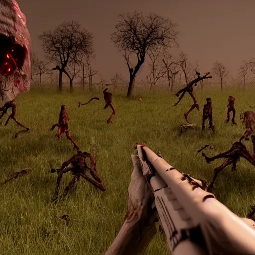 Image similar to zombie apocalypse by dalmiro buigues, detailed, 3 d, unreal engine