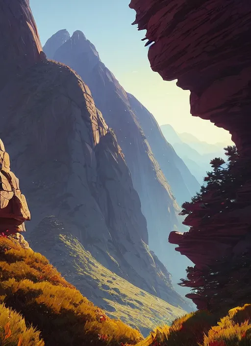 Image similar to highly detailed portrait mountain in gta v, stephen bliss, unreal engine, fantasy art by greg rutkowski, loish, rhads, ferdinand knab, makoto shinkai and lois van baarle, ilya kuvshinov, rossdraws, tom bagshaw, global illumination, radiant light, detailed and intricate environment