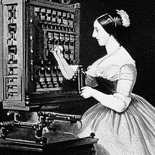 Ada Lovelace Programming The Analytical Engine 1843 Stable Diffusion