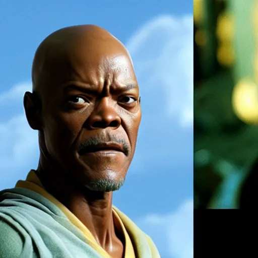 Image similar to Samuel L Jackson as a character in Avatar: the last airbender