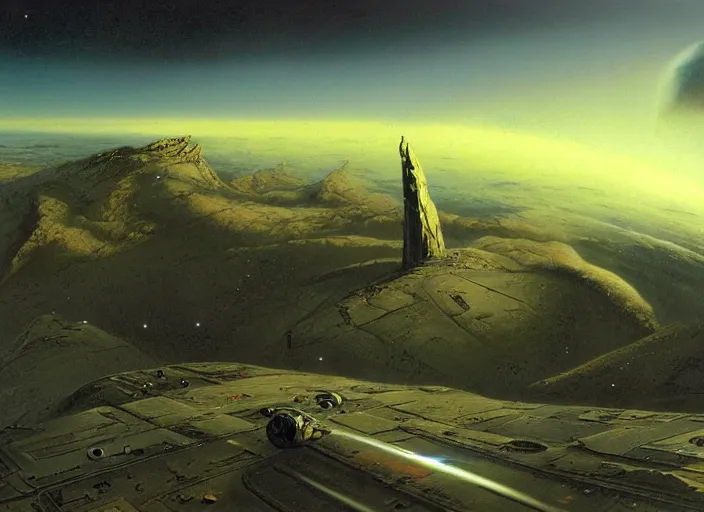 Image similar to timescape, matte painting, peter elson