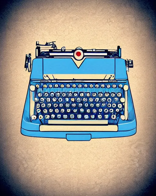 Image similar to artdeco illustration digital art typewriter. retro. colorful pastel. 3 d.