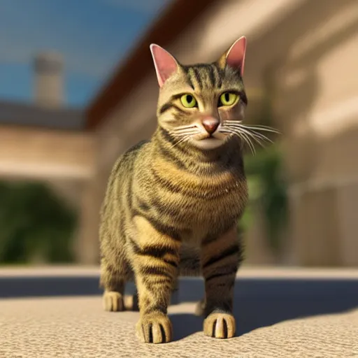 Image similar to tabby cat, unreal engine