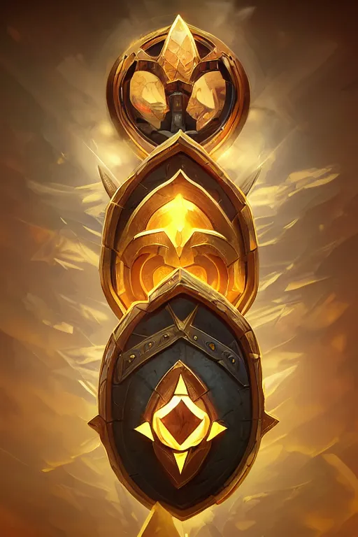 Image similar to shield fantasy epic legends game icon stylized digital illustration radiating a glowing aura global illumination ray tracing hdr fanart arstation by ian pesty and katarzyna da „ bek - chmiel