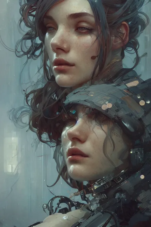 Prompt: A full portrait of a beautiful post apocalyptic offworld cryodreamer, intricate, elegant, highly detailed, digital painting, artstation, concept art, smooth, sharp focus, illustration, art by Krenz Cushart and Artem Demura and alphonse mucha