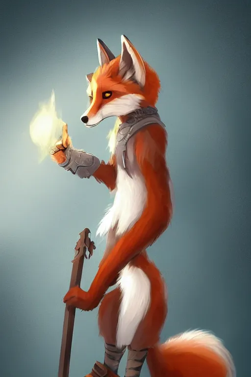 Prompt: anthropomorphic medieval fox with a fluffy tail, trending on artstation, trending on furaffinity, digital art, by kawacy, anime, furry art, warm light, backlighting, cartoon, concept art