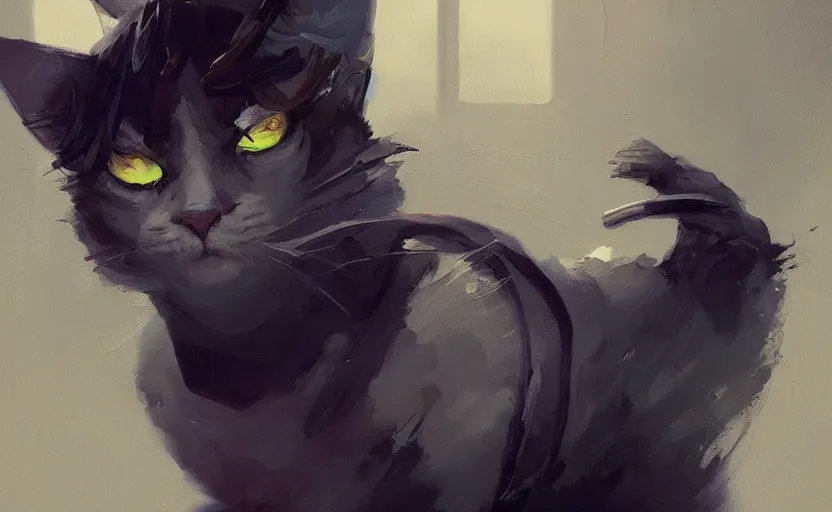 Prompt: a painting of swervy trending on artstation in the style of greg rutkowski, beautiful, sensual, cat, cat ears, portrait