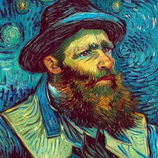 Image similar to a man with a beard, art by Tony sart, van gogh