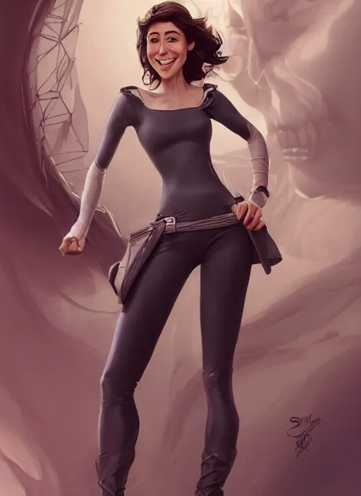 Image similar to full length photo of an smiling Oona Chaplin in the style of Serge Birault, full extremely slim body, not realistic, sharp focus, 8k high definition, insanely detailed, intricate, elegant, art by stanley lau and artgerm and Fernanda Suarez