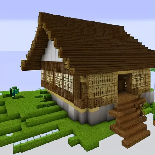 Image similar to japanese style house in minecraft