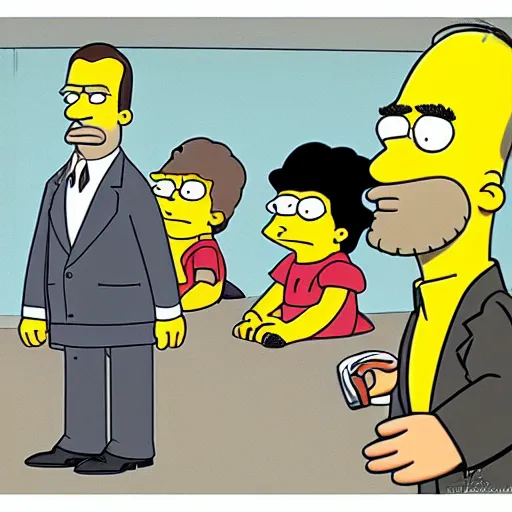 Image similar to tony soprano from hbo show the sopranos in the simpsons drawn by matt groening 1 9 9 0 s cartoon style