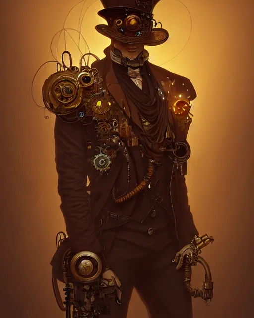 steampunk man, bioluminescent, highly detailed, | Stable Diffusion ...
