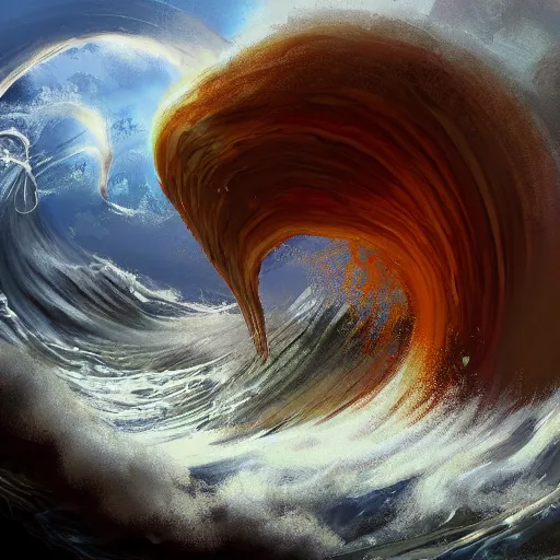 Image similar to digital artwork of a wonderful an big galion, waves. d & d, illustration, realism, trending on artstation