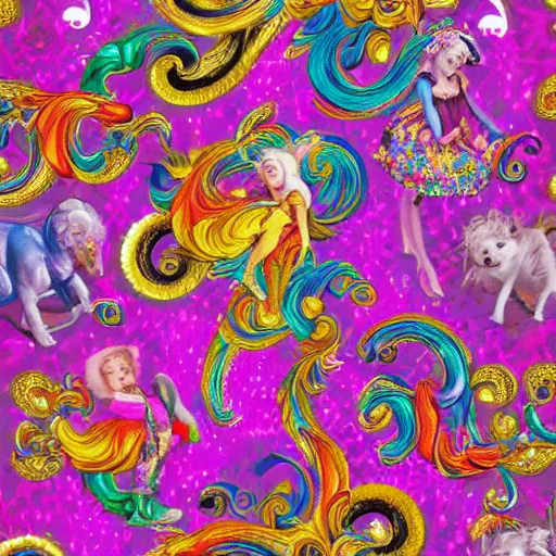 Image similar to Lisa Frank and Baroque collaboration