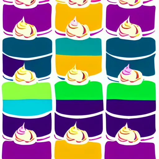 Prompt: colourful cupcake, vector style