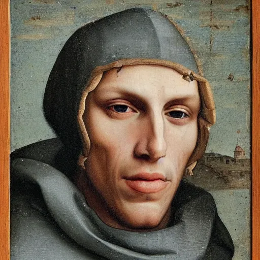 Image similar to A 14th century italian renaissance oil painting of Jerma985, portrait of Jerma985, grainy, realistic, very realistic, hyperrealistic, highly detailed, very detailed, extremely detailed, very neat, very epic, very cool, detailed, trending on artstation