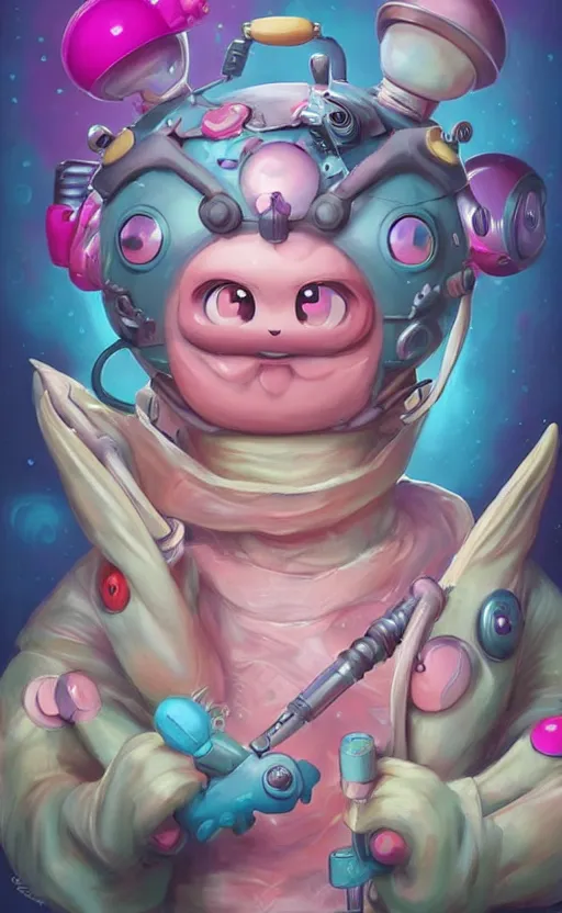 Prompt: lofi BioPunk Pokemon JigglyPuff portrait Pixar style by Tristan Eaton_Stanley Artgerm and Tom Bagshaw,