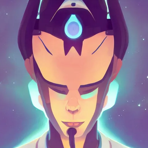 Image similar to face icon stylized minimalist space dandy, loftis, cory behance hd by jesper ejsing, by rhads, makoto shinkai and lois van baarle, ilya kuvshinov, rossdraws global illumination