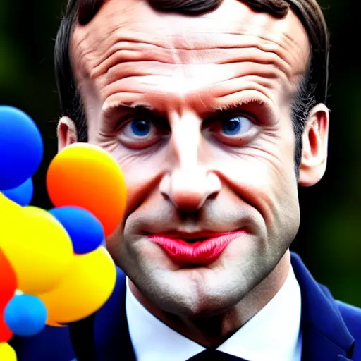 Image similar to Emmanuel Macron clown makeup