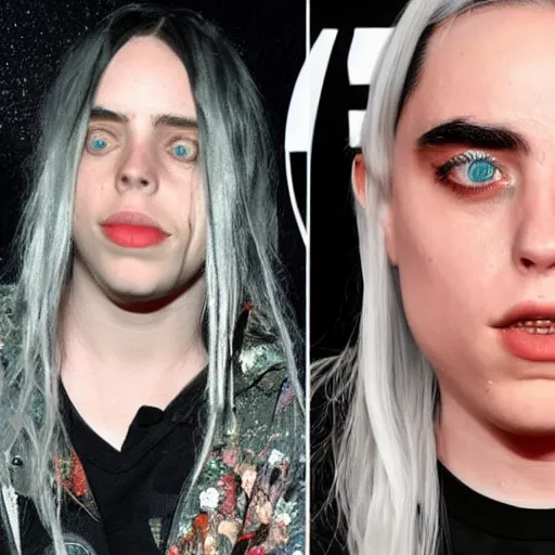 Image similar to billie eilish morphed into a willem dafoe