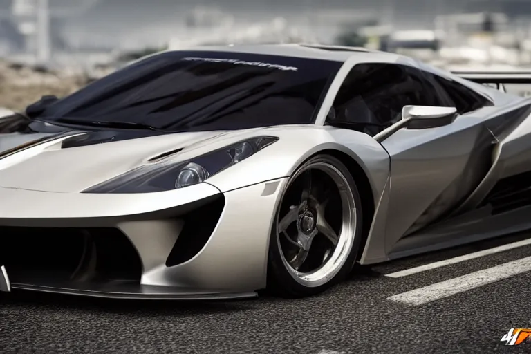 Image similar to photo wallpaper sport car gran turismo 7 forza horizon need for speed fast and furious 5 unreal engine supercar hypercar game concept car octane render, 4 khd 2 0 2 2 3 d cgi rtx style chrome reflexion global illumination ray tracing hdr arstation pixar and disney unreal