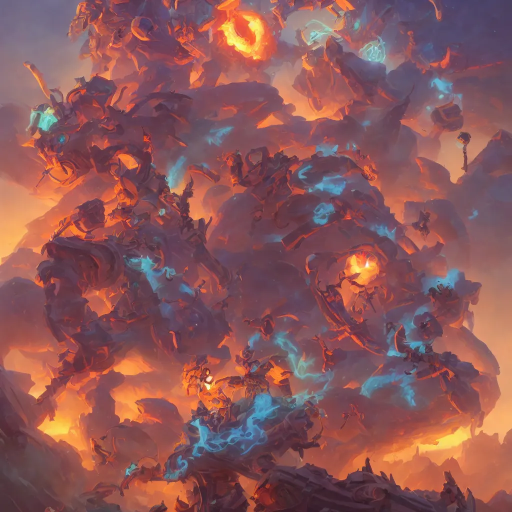 Prompt: heartstone magic loot stuff game icon fantasy art, 2d game art, official art, concept art , behance hd , concept art by Jesper Ejsing, by RHADS, Makoto Shinkai