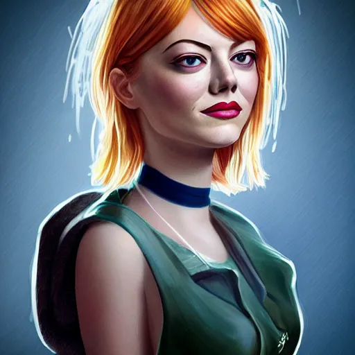 Image similar to emma stone, by shulzhenko, kopeykin, lozhkin, vdovenko art