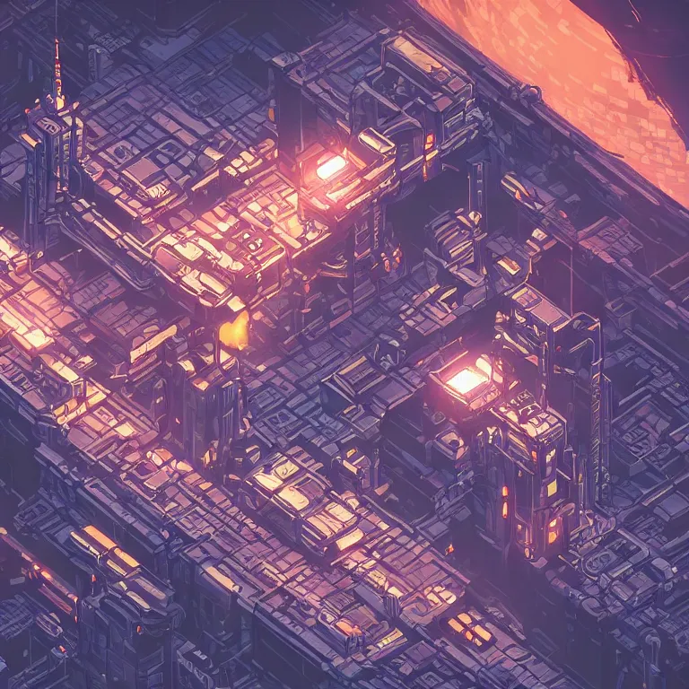 Image similar to fantastic lighting, pixel art, high detail, cyberpunk space dock, 2 d