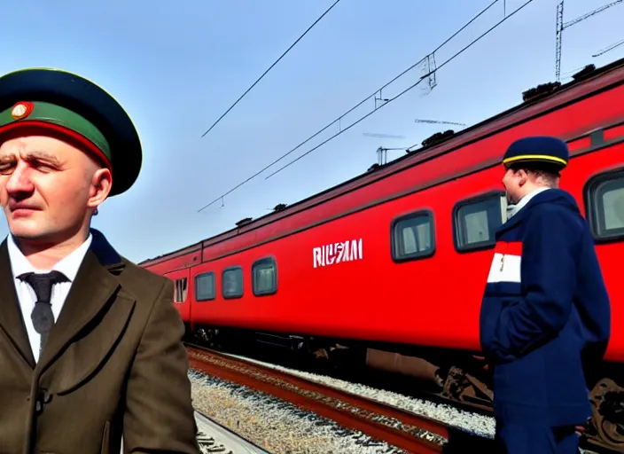 Image similar to train driver of the Russian Railways