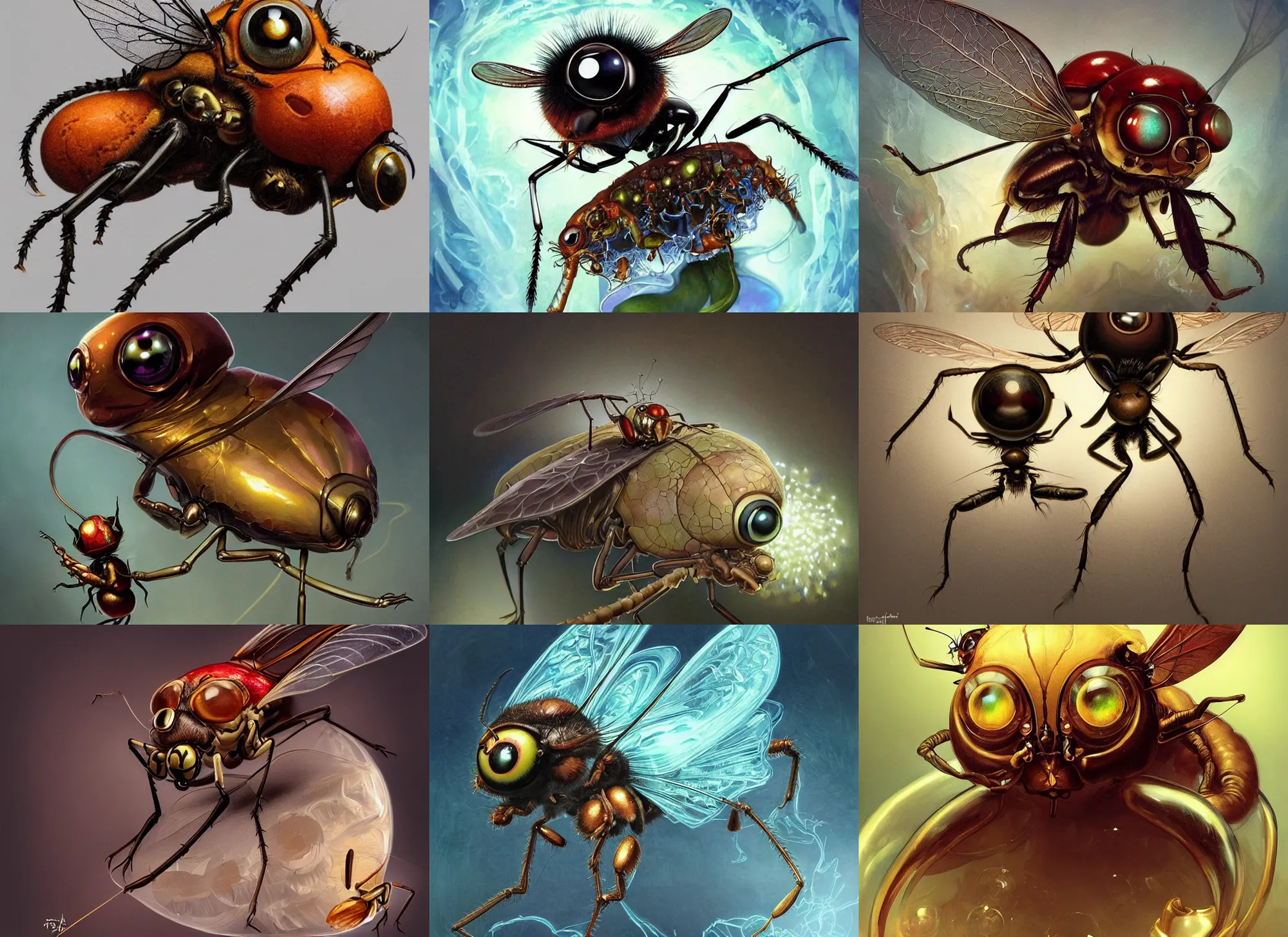 Prompt: an anthropomorphic fly with big eyes wearing a lab coat, diffuse lighting, fantasy, intricate, elegant, highly detailed, lifelike, photorealistic, digital painting, artstation, illustration, concept art, smooth, sharp focus, art by frank frazetta and marco bucci and loish and rossdraws and artgerm and alphonse mucha