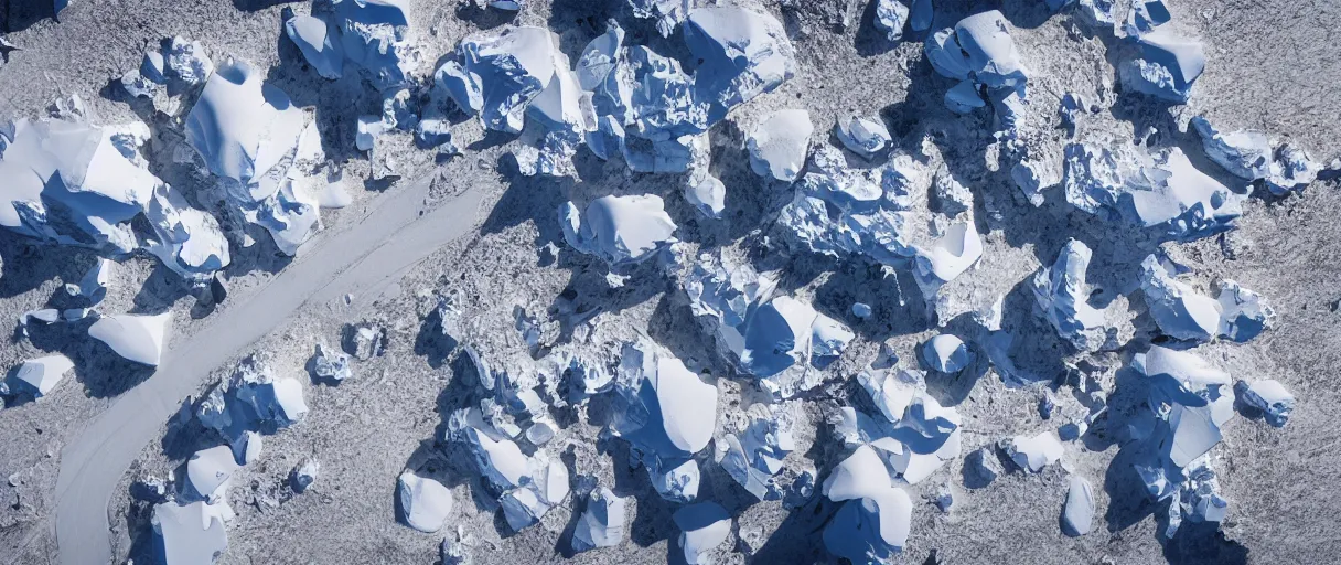 Prompt: gorgeous award winning hd 8 k 3 5 mm depth of field filmic aerial establishing shot national geographic photograph of antartica barren snowy landscape with a heavy blizzard rolling into the frame and heavy snow fall