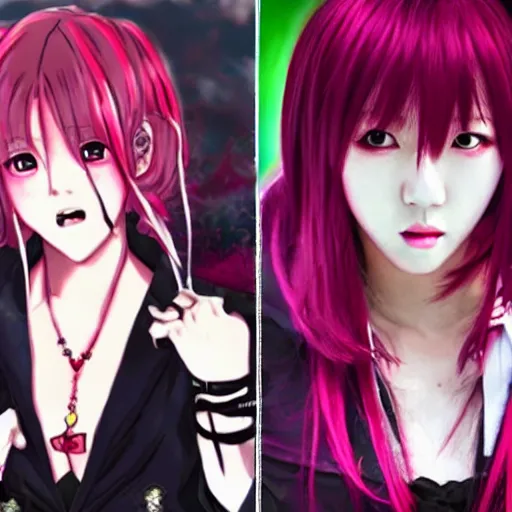 Image similar to Vampire k-pop idols, anime style