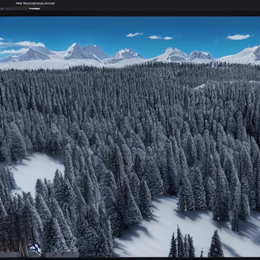 Prompt: rocky mountains, snow, detailed, unreal engine 5, natgeo, tilt shift,