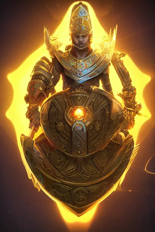 Image similar to shield fantasy epic legends game icon stylized digital illustration radiating a glowing aura global illumination ray tracing hdr fanart arstation by ian pesty and katarzyna da „ bek - chmiel