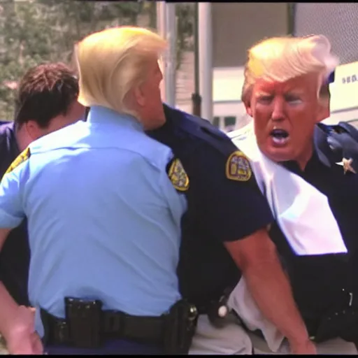 Image similar to donald trump getting arrested on the tv show cops
